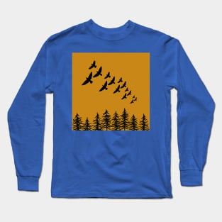 Orange Forest Sunset Long Sleeve T-Shirt